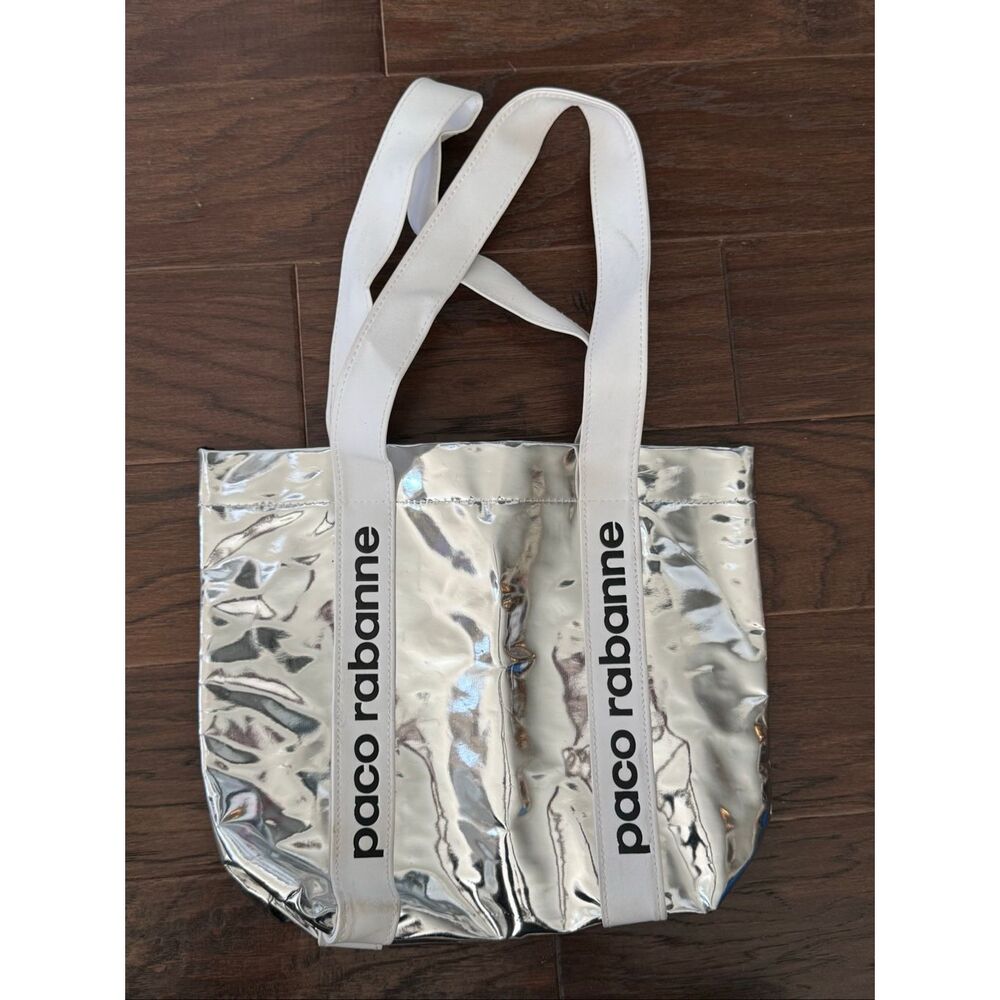 Paco Rabanne Silver White Tote Bag